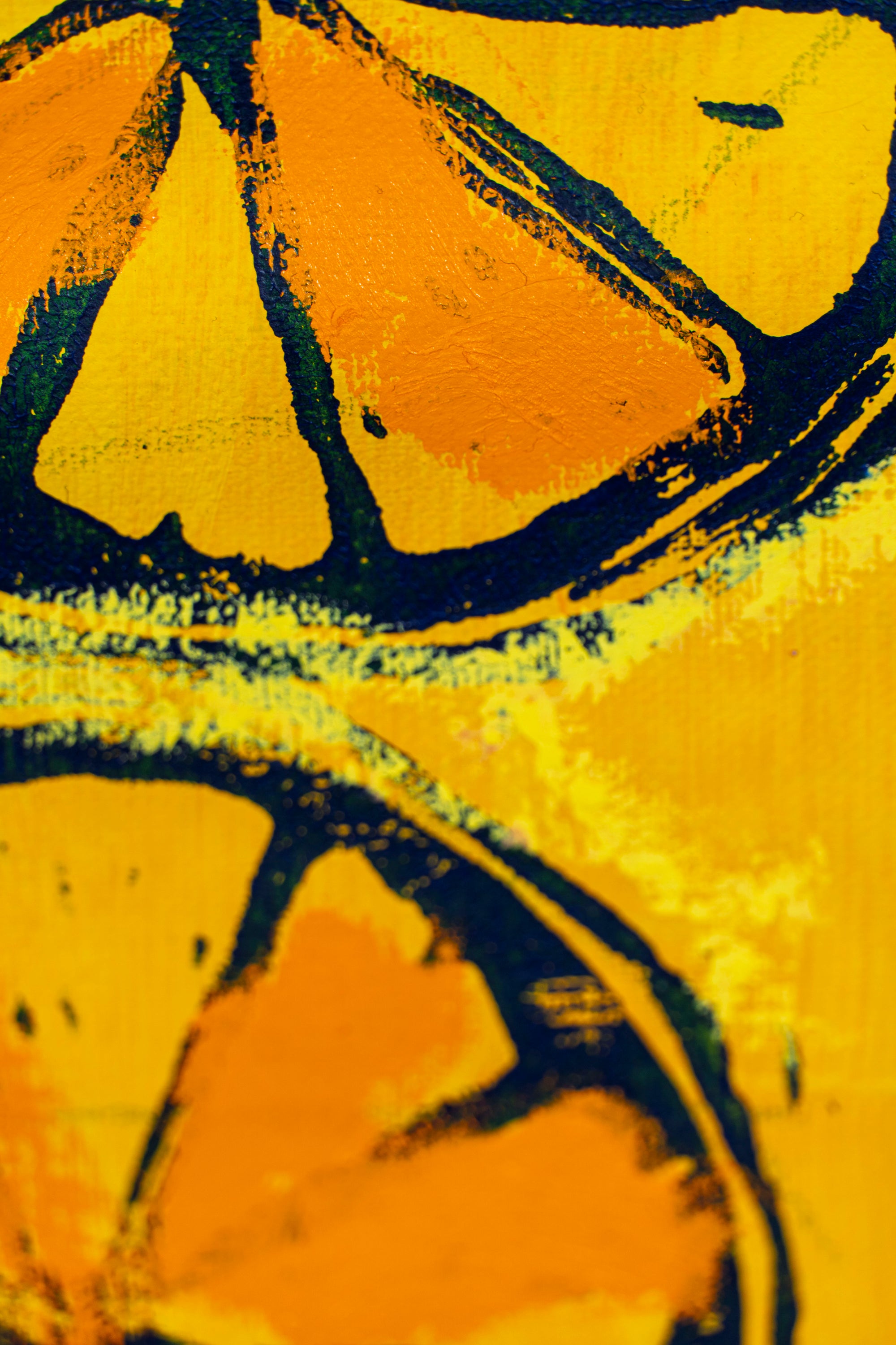 VASO NARANJA LINOGRABADO