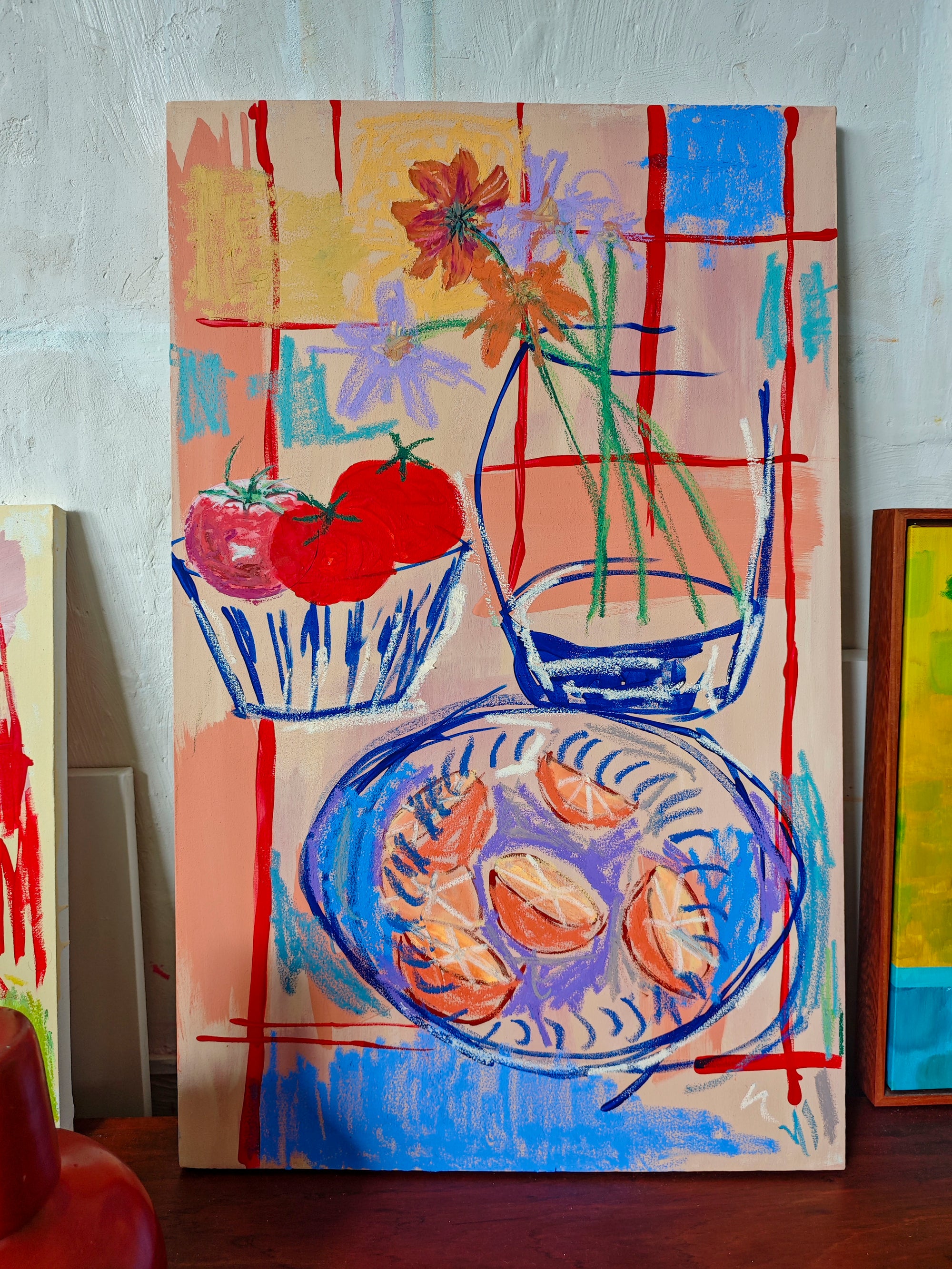 DESAYUNO Y JARRÓN FLORES